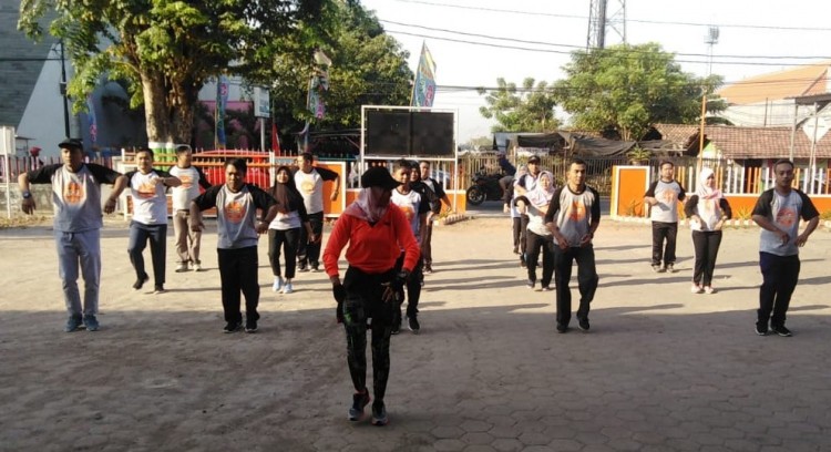Jaga Kebugaran Tubuh, Bawaslu Kudus Gelar Senam Pagi