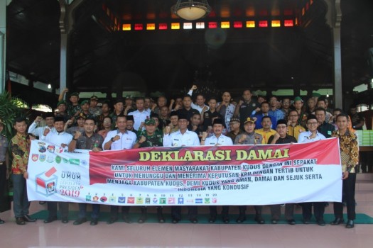 Kapolres Dan Dandim 0722 Kudus Prakarsai Deklarasi Damai Paska Pemungutan Suara