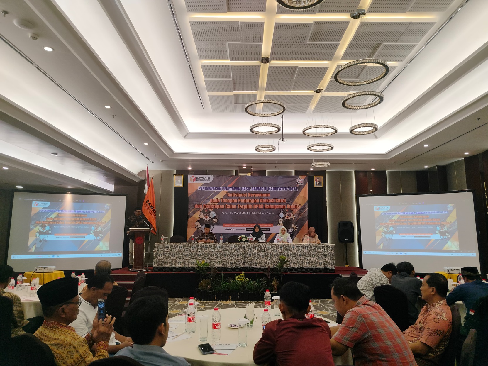 28 Maret 2024 Antisipasi Kerawanan pada Tahapan Penetapan Hasil, Bawaslu Kudus Gelar Koordinasi dengan Parpol