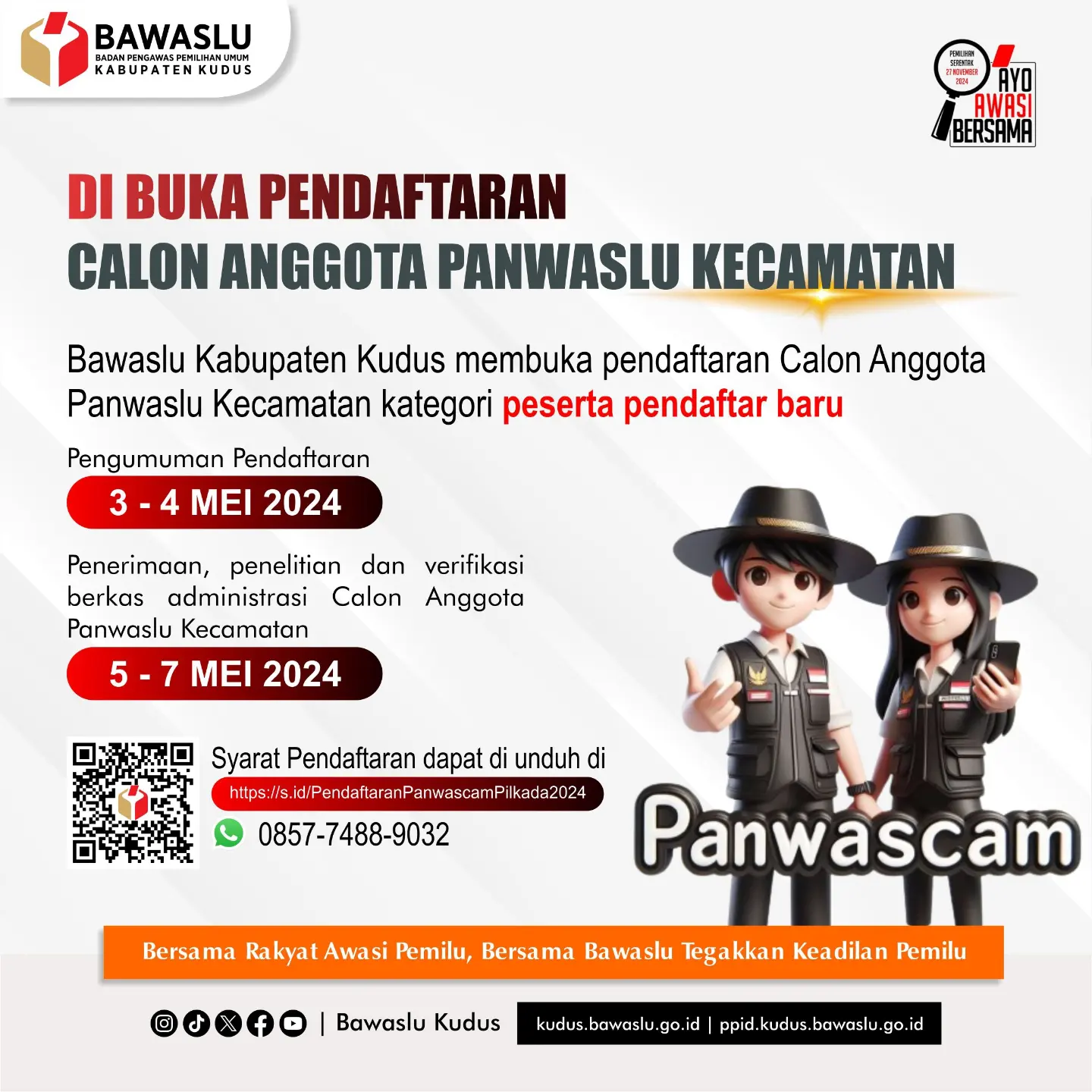 Pendaftaran Panwaslu Kecamatan Kategori Peserta Pendaftar Baru