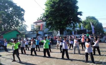 Bawaslu Kudus Senam Bareng KPU Kudus